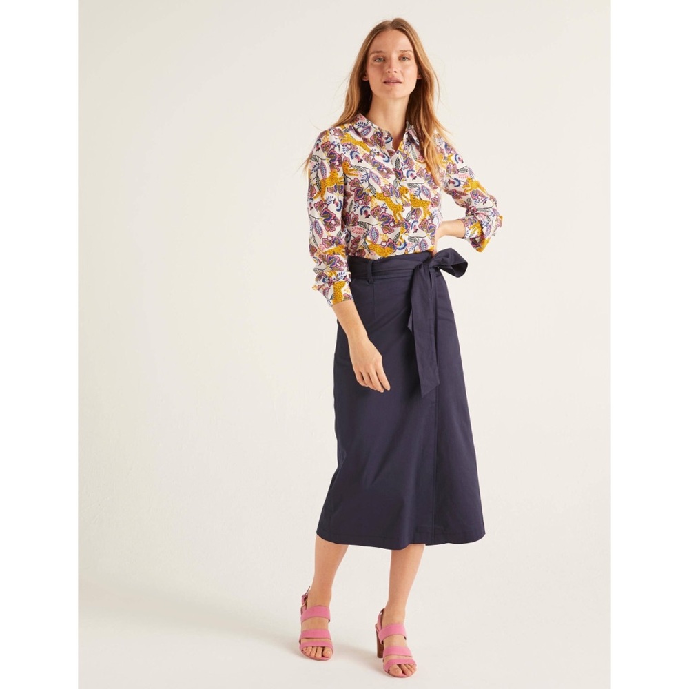 Boden Blue Pevensie Pencil Wrap Skirt